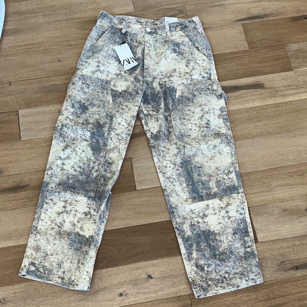 Zara sold out Men's Earth-Tone Cargo Pants USA size 31 waist MENS